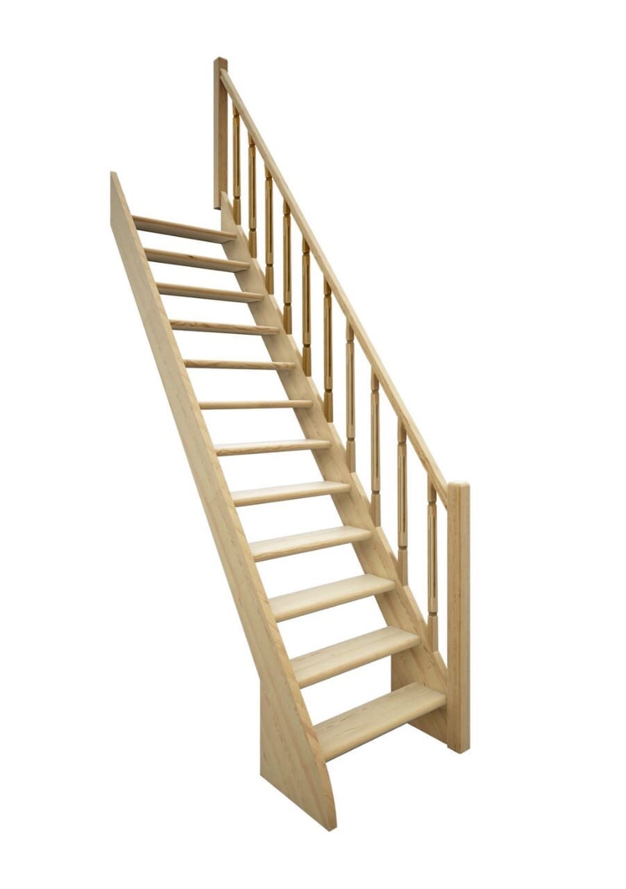 Прямая деревянная лестница на второй этаж