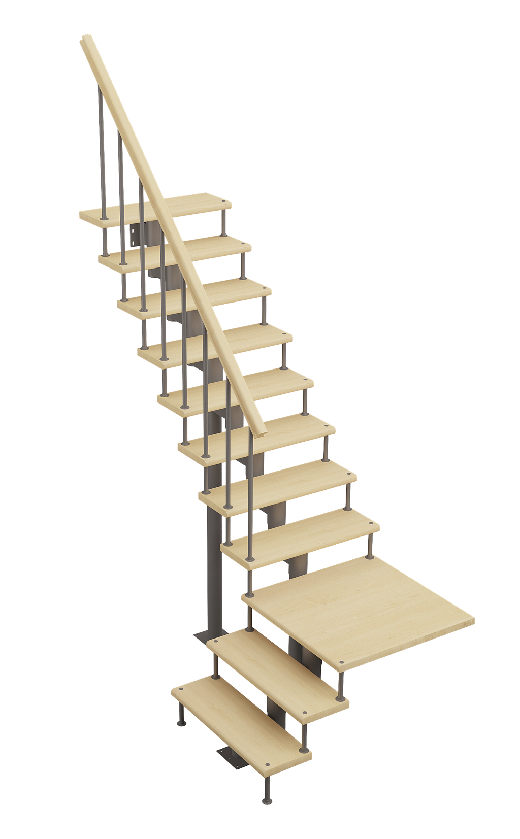 Модульная лестница Статус (с поворотом 90 градусов с площадкой)