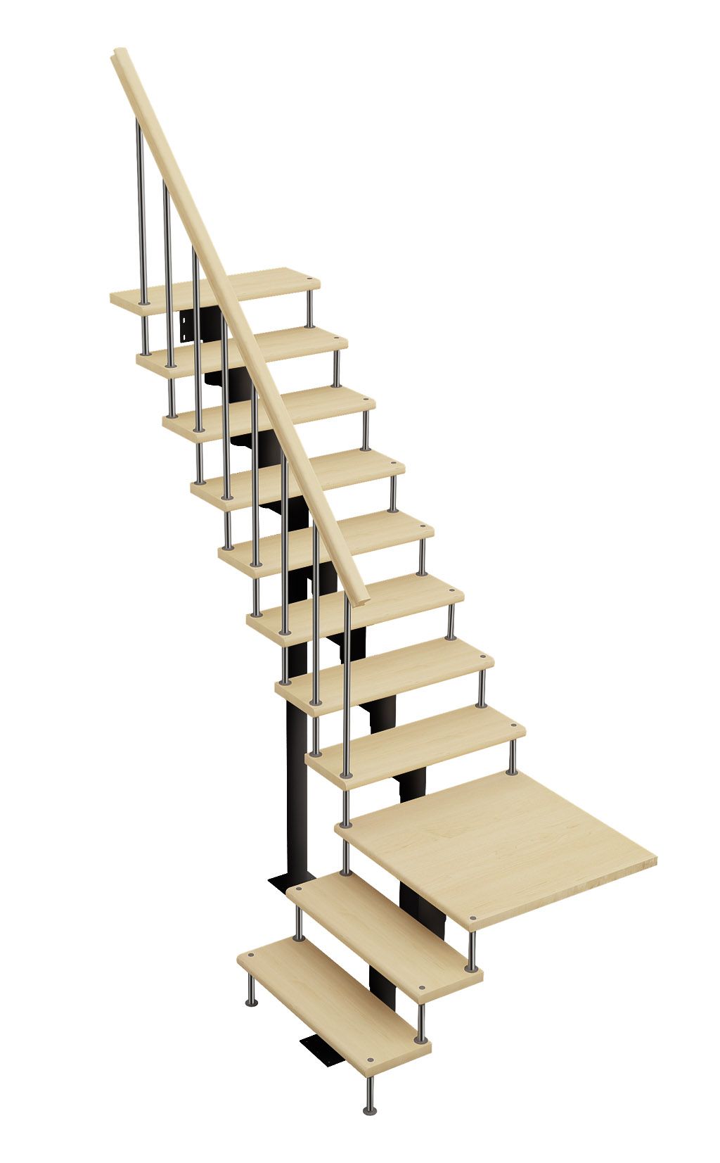 Модульная лестница Статус (с поворотом 90 градусов с площадкой)