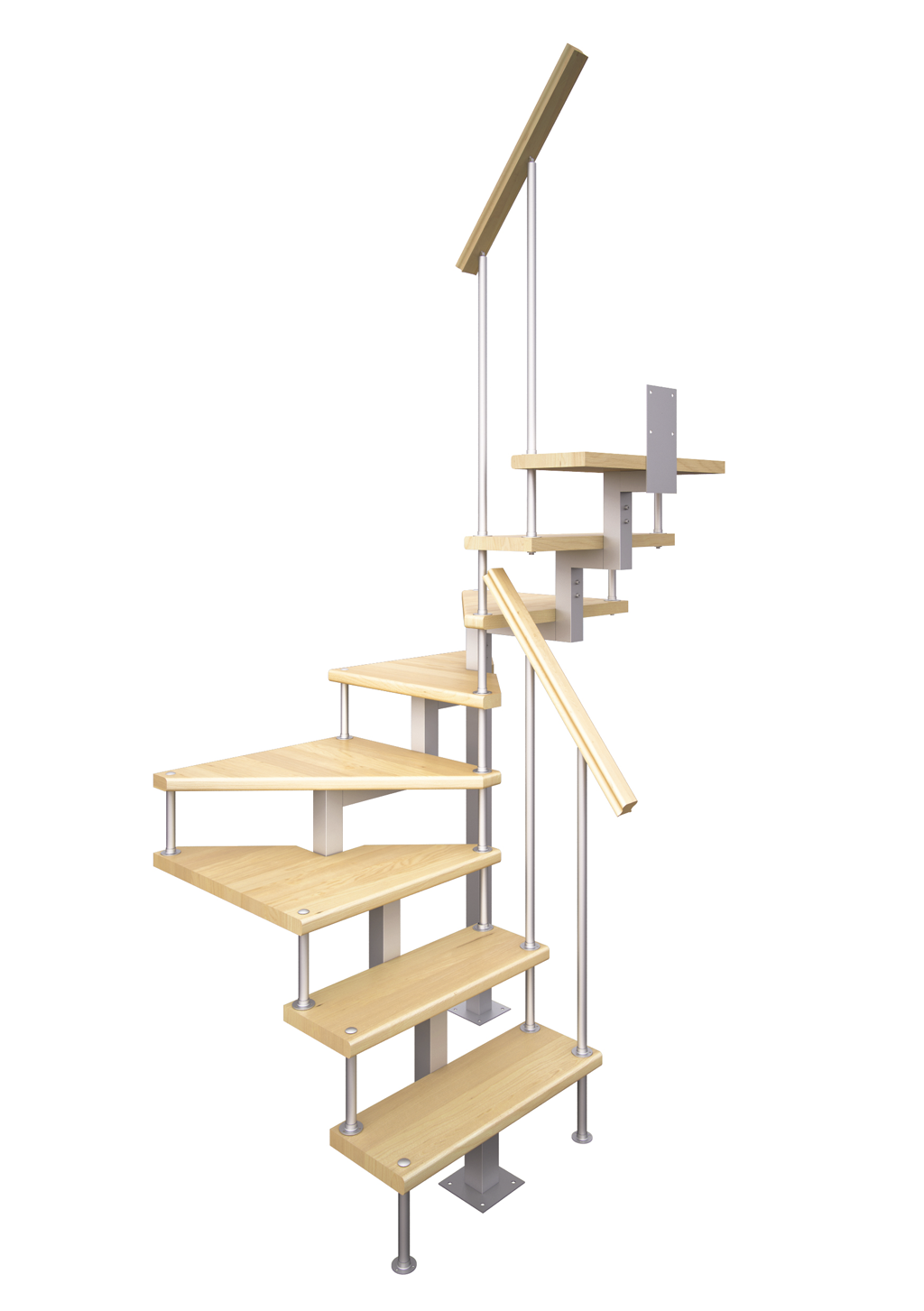 Модульная малогабаритная лестница Эксклюзив (c поворотом на 180 градусов)